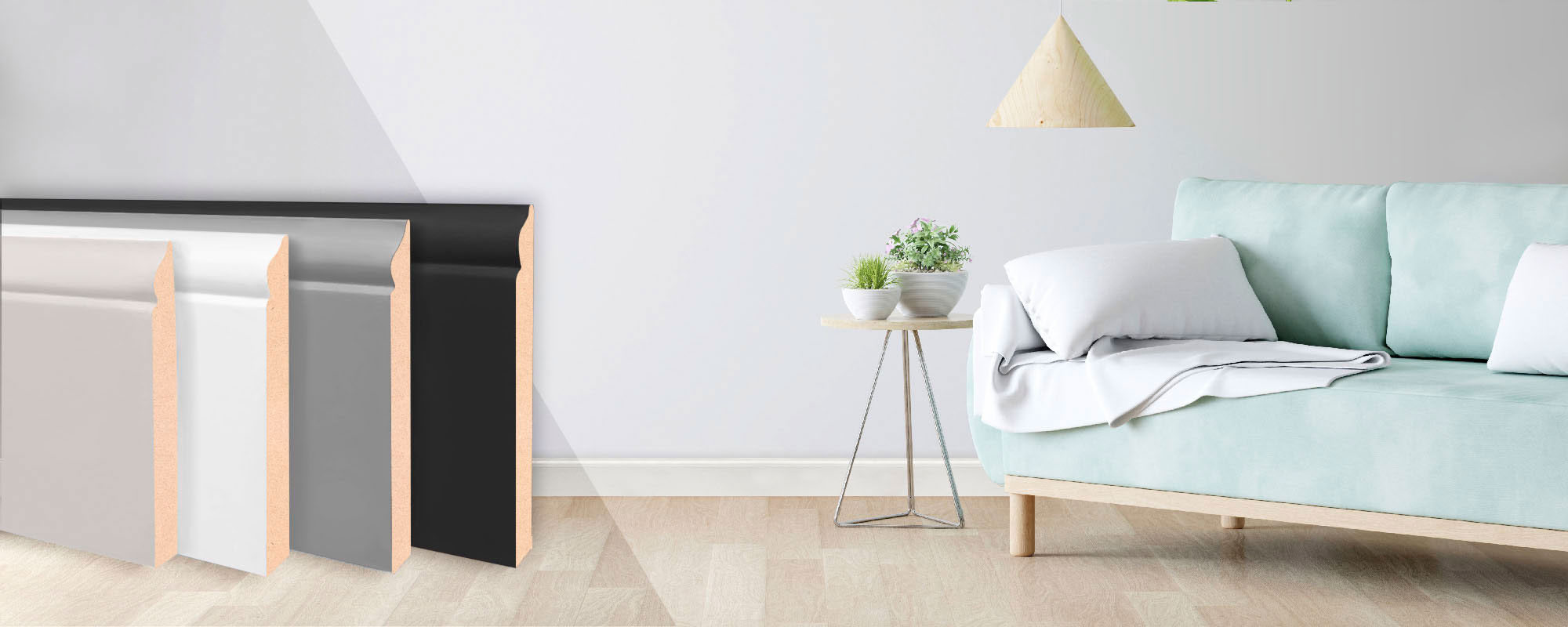zocalos en mdf varios colores